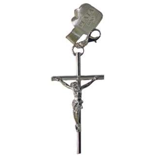 Colgante crucifijo bañado en plata – Elegancia y Fe en Armonía