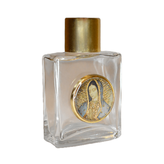 Frasco de Agua Bendita con Imagen de la Virgen de Guadalupe – Devoción y Protección